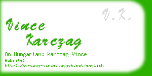 vince karczag business card